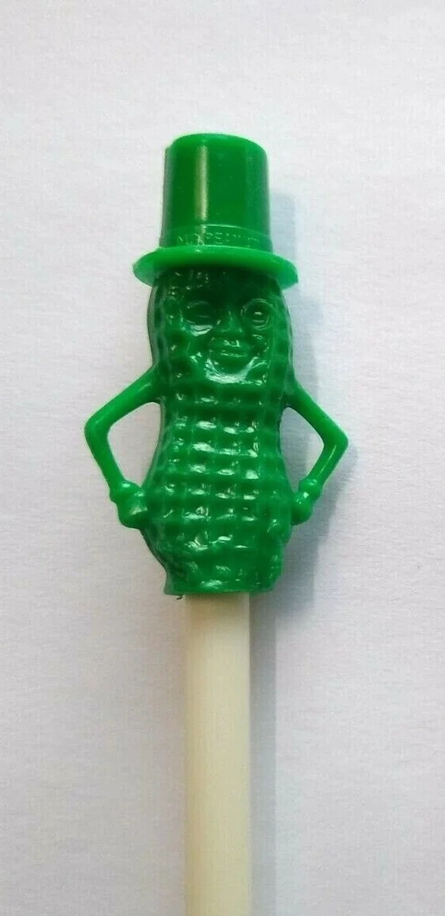 Mr Peanut Vintage Green Drinking Straw 1950s Planters Peanuts Pop Culture Promo